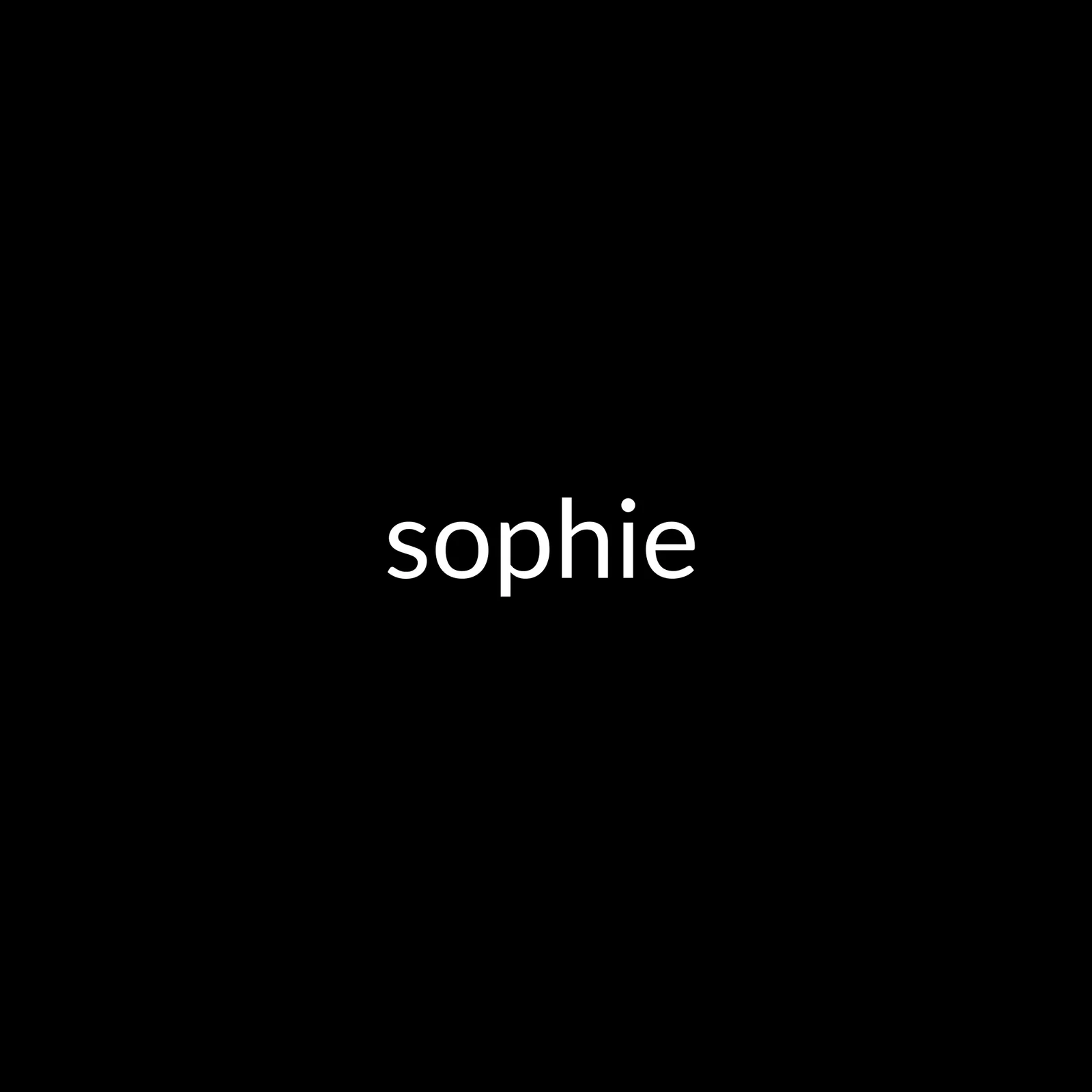 Logotipo Sophie su fondo scuro