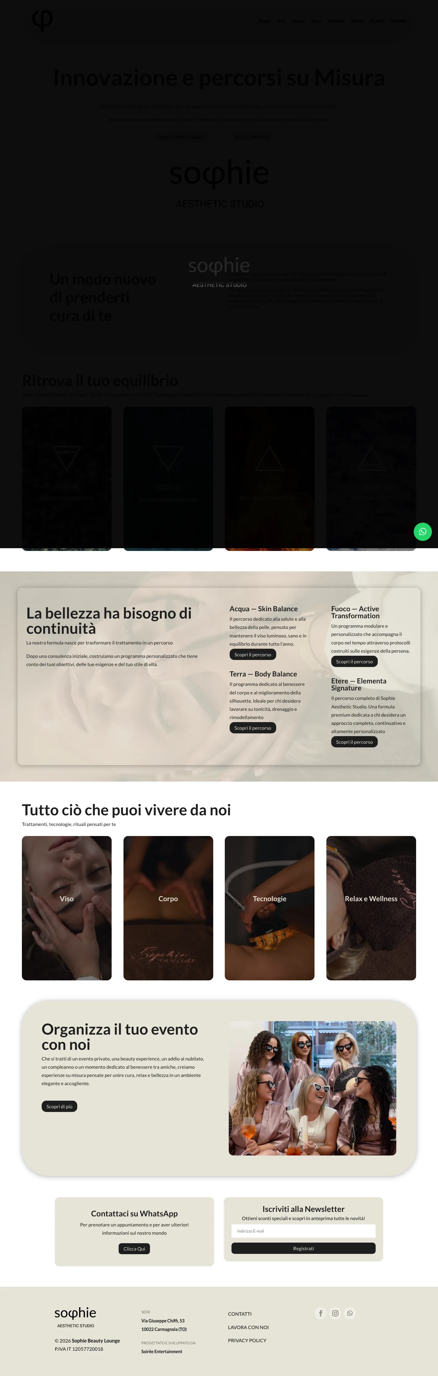 Preview homepage sito Sophie Aesthetic Studio